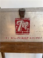 Mid Century 7 Up Soda Pop Cooler Double Sided