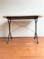 French Marble Top Wrought Iron Garden Table