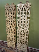 Pair Ornate 1800s Cast Iron Balusters