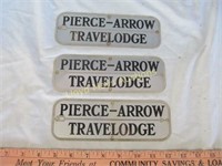 Pierce-Arrow Travelodge Metal Trailer Sign Logos