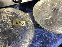 Set of 2 Nice Vintage Glass dishes with lids