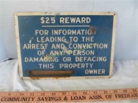 Vintage Metal Reward Sign - California Packing Co