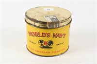 WORLD'S NAVY PLUG SMOKING TOBACCO SHORT CANISTER