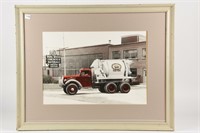 FRAMED EARLY CONCRETE MATERIALS CEMENT MIXER PRINT