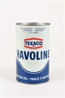 TEXACO HAVOLINE MOTOR OIL QUART CAN / FULL