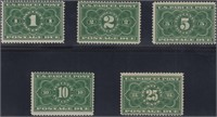 US Stamps JQ1-5 Mint NH/H CV $450