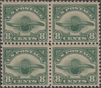 US Stamps #C4 Mint NH Block of 4 CV $140