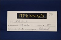 McKinney's Gift certificate