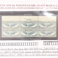 US Stamp #C24 Mint NH Plate Block with natural gum