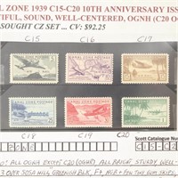 Canal Zone Stamps #C15-C20 Mint NH CV $92.25