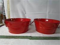 Red Galvanized Buckets