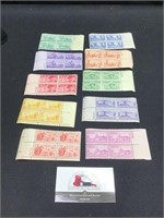 Ten Plate Blocks of 4 Unused Stamps