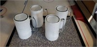4 Large Clear Beer Mugs