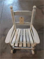 Child's white wooden rocking chair