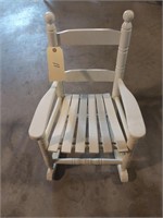 Child's white wooden rocking chair