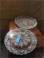 Glass cake plate and platter