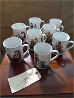 Norman Rockwell coffee cup set of 8