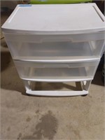 White sterilite drawer on rollers