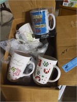 Box full of assorted coffee cups