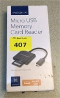 Insignia micro USB memory card reader, not tested