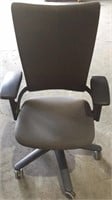 2 black and gray Allsteel Office chairs
