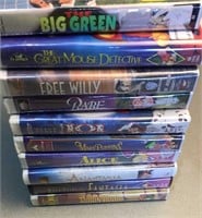 Collection of 10 Disney VHS tapes, not tested
