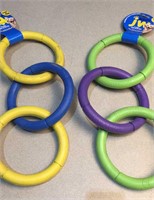 2 JW rubber chain dog toys