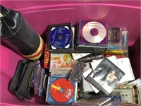 Tote full of vintage CD's and other Misc items