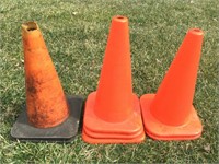 (7) Orange Marker Cones, 18" Tall