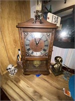 Wind up Wall Clock, Vintage 10"X4 1/2"X20"