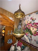 Electric Hanging Oil Lamp, Vintage