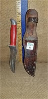 SCHRADE HUNTING KNIFE W/LEATHER SHEATH