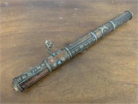 Unusual Copper and Brass Scroll Tube