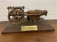 Red River Wooden Oxen Cart Display