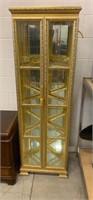 Gold Gilt Framed Corner Curio Cabinet