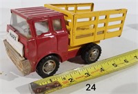 Marx Red/Yellow Metal Cattle Stake Body Truck