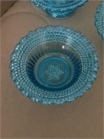 3 Blue Star of David Condiment Dishes