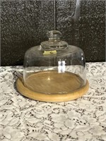 Wooden cheese plate with dome lid