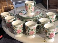 18 pcs set of Rose plates with cups