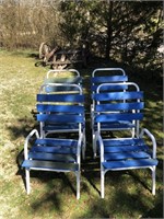 Set of 4 Metal and wood chairs