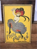 Original French Can Can Girl Advertising Sign