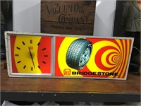 Original Bridgestone Tyres Clock / Light Box