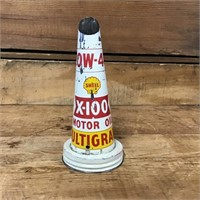 Shell X-100 Multigrade Tin Oil Pourer