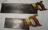Two mortice saws - Johnson, Sheffield & Disston
