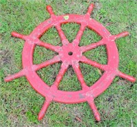 Wooden ship's wheel