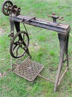 Antique pedal operated lathe