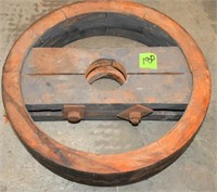 Wooden Pulley.  38 cms diameter