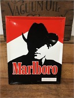 Original Marlboro Man Tin Advertising Sign #2 1992