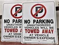 2 no parking signs