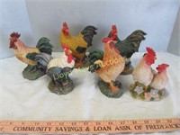 6pc Composite Rooster Collection